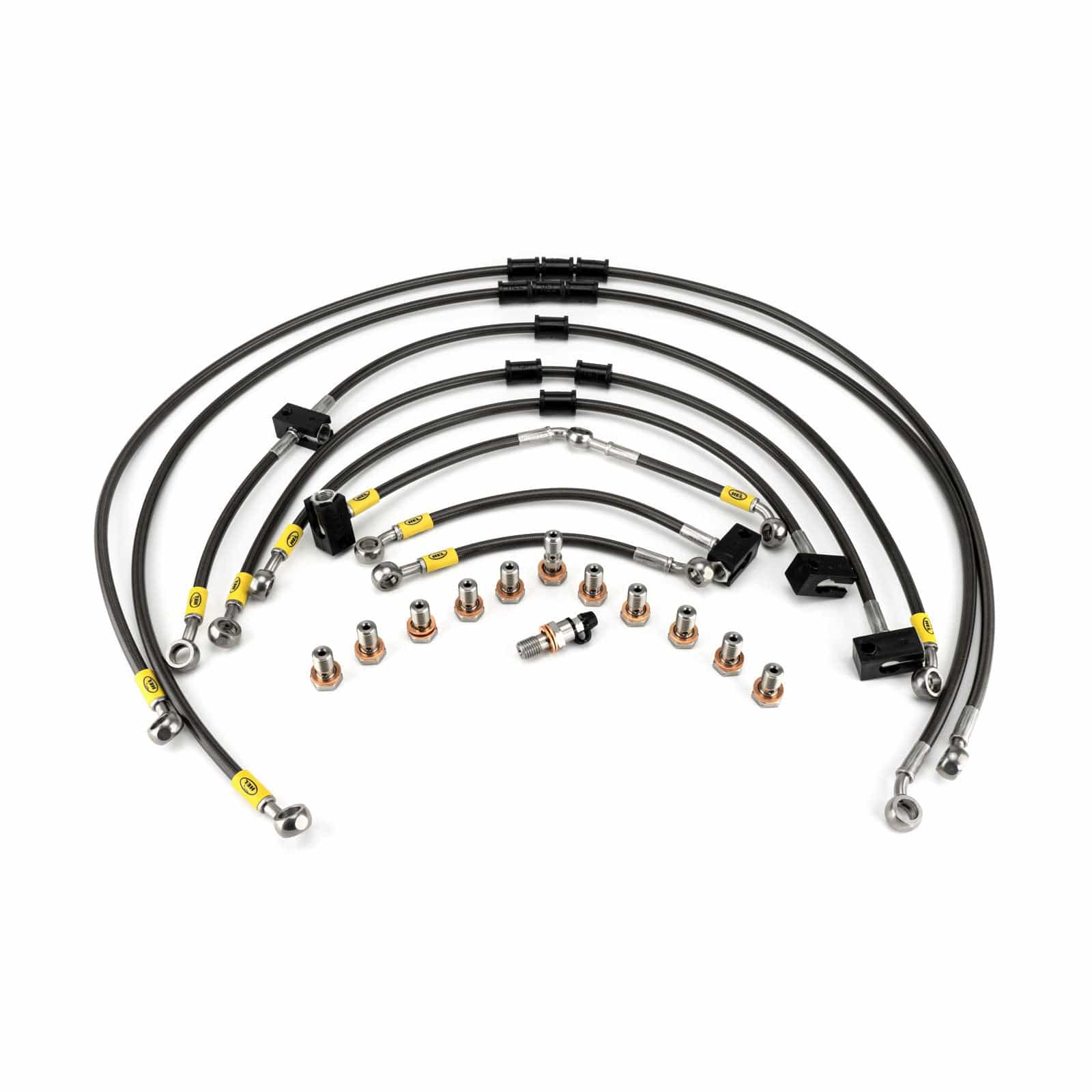 Hel Performance Braided Brake Lines - Motorcycle Honda VFR800 FIW-FI1 1998-2001 Standard Replacement Brake Lines HEL Stainless Steel Braided SR