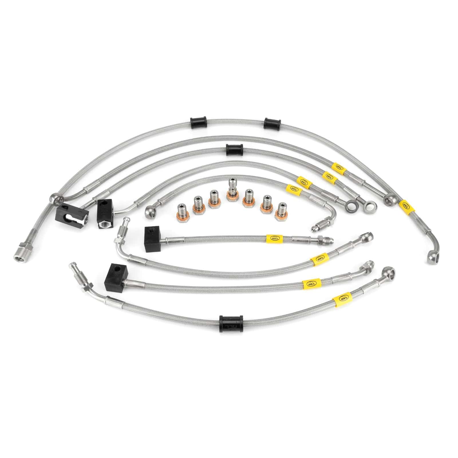 Hel Performance Braided Brake Lines - Motorcycle Yamaha FZ8 ABS SA-NA 2010-2015 Flexible ABS Replacement Brake Lines HEL Stainless Steel Braided SR