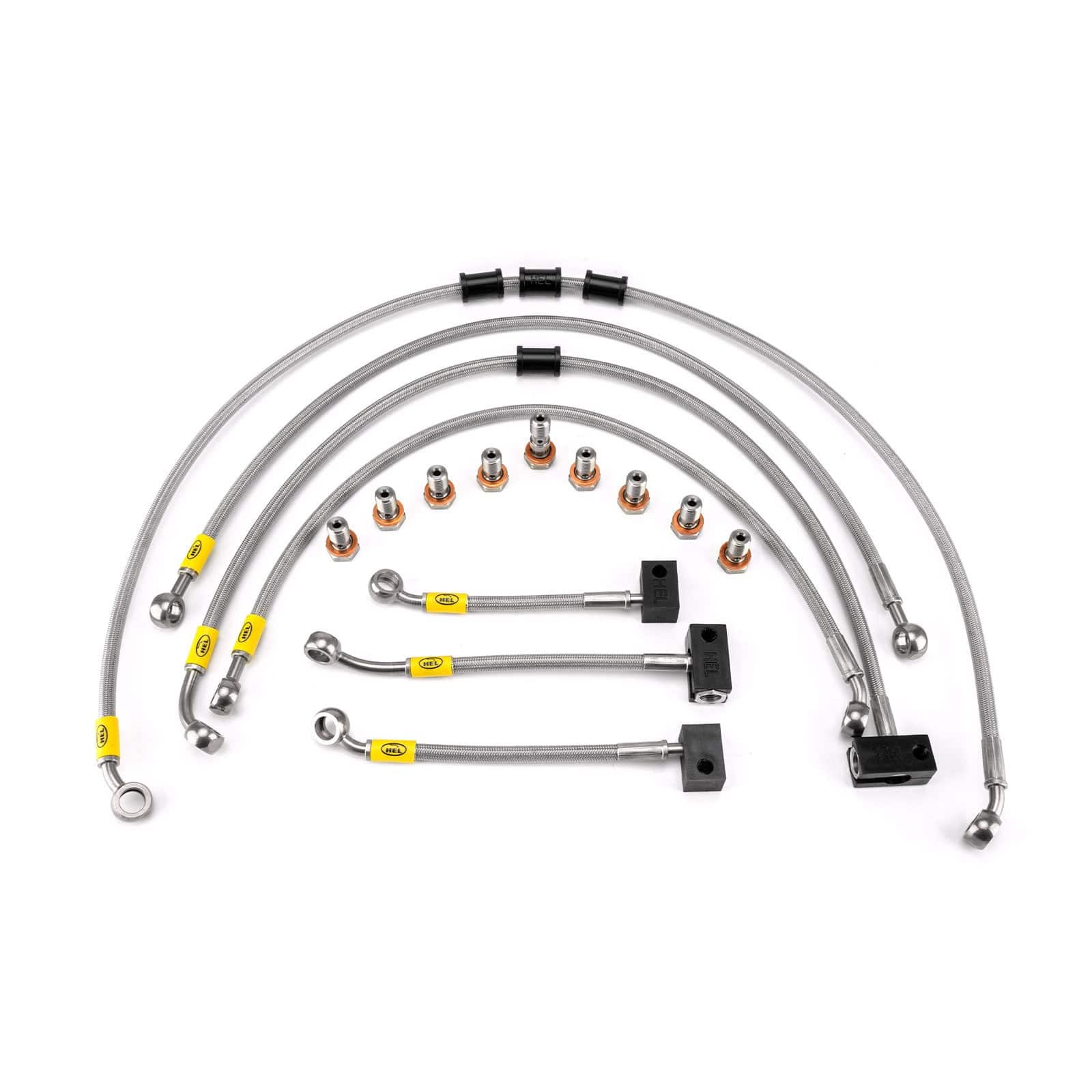 Hel Performance Braided Brake Lines - Motorcycle Yamaha MT-07 Tracer ABS 2016-2018 Flexible ABS Replacement Brake Lines HEL Stainless Steel Braided SR