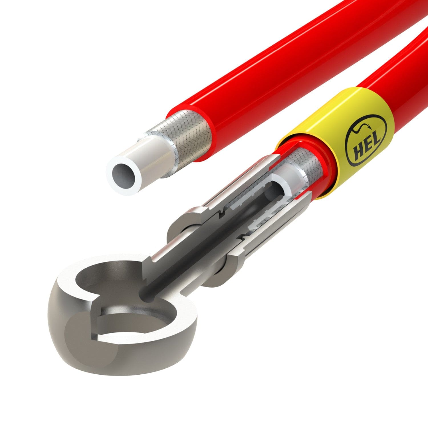 Hel Performance Braided Clutch Line - Car MEV Exocet Right Hand Drive Flexible Clutch Line HEL Stainless Steel Braided SR