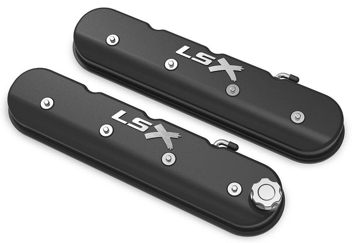 Holley Tall Suit GM LS Series Holley Black Satin LSX Aluminium Valve Covers HO241-407 SR