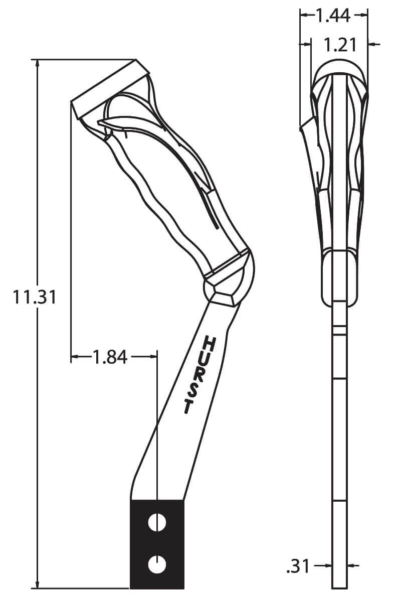 HURST Suit 1970-74 E-Body & 1971-74 B-Body With Console Hurst Pistol Grip Shifter Handle & Stick HU5388575 SR