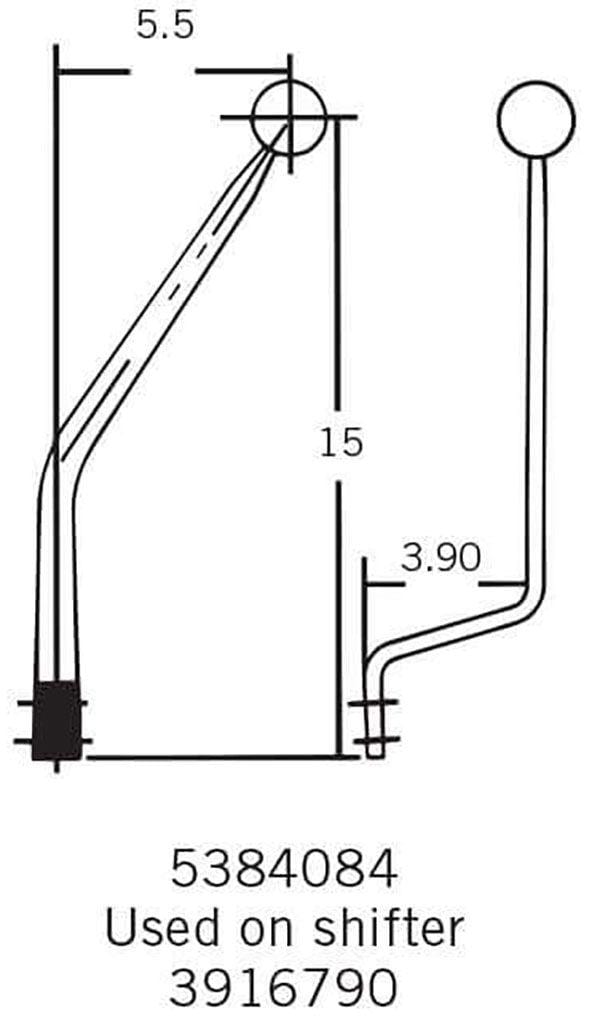 HURST With 5.5" Bend & 3.90" Offset Hurst Chrome Replacement 15"Shifter Stick HU5384084 SR