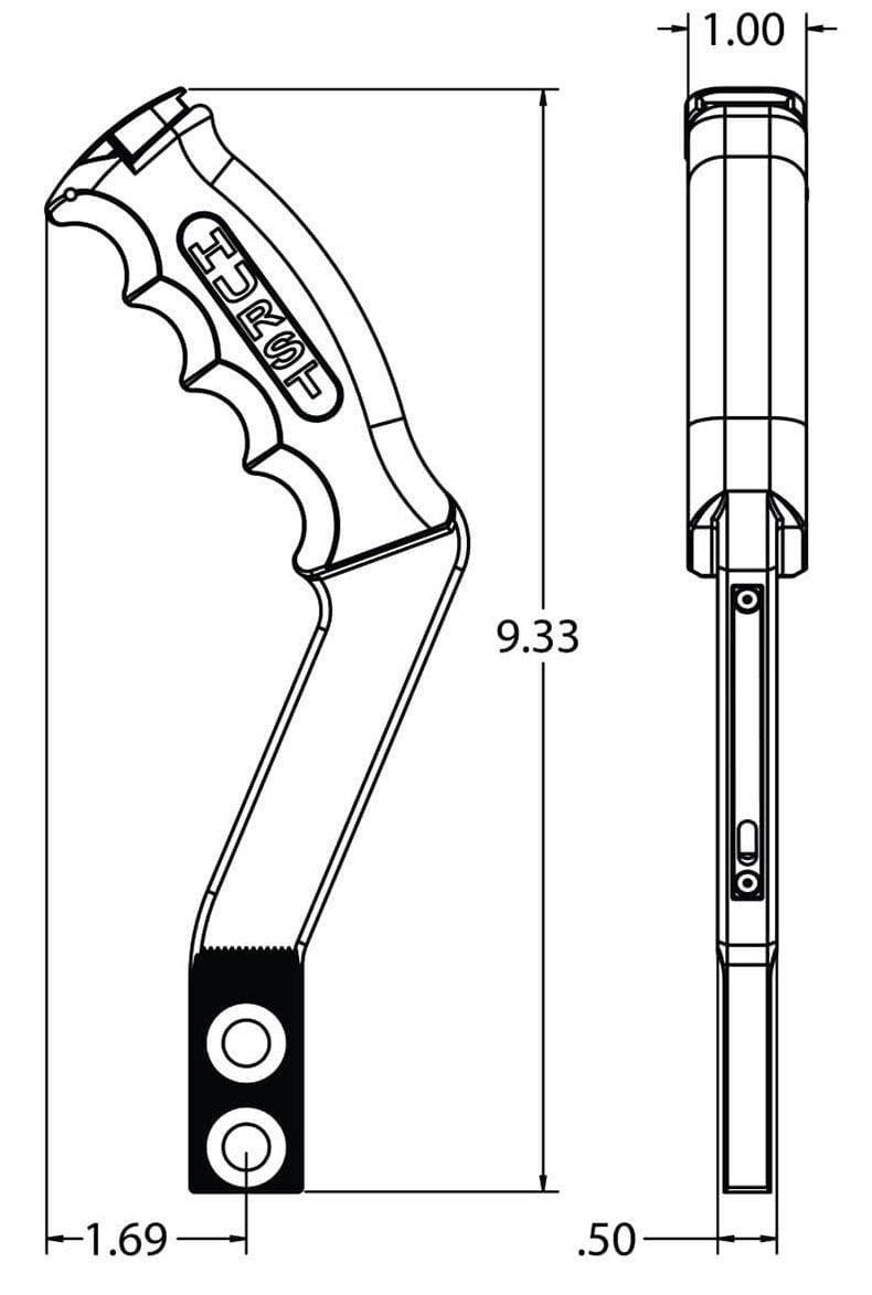 HURST With Built-In 12V Switch, Clear Anodized Aluminium, 8.75" Length Hurst Nitro Stick Manual Shift Handle - Pistol Grip HU5381000 SR