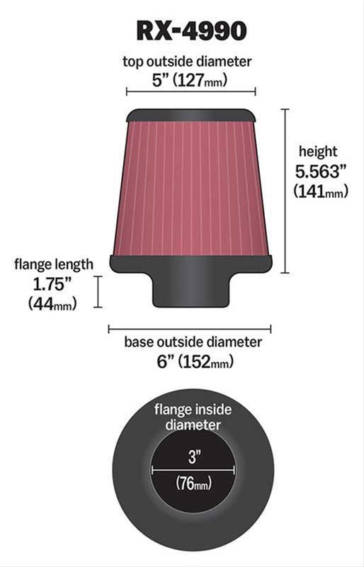 K&N Black - KNRX-4990DK K&N K&N X-Stream Universal Clamp On Filter Wrap KNRX-4990DK SR