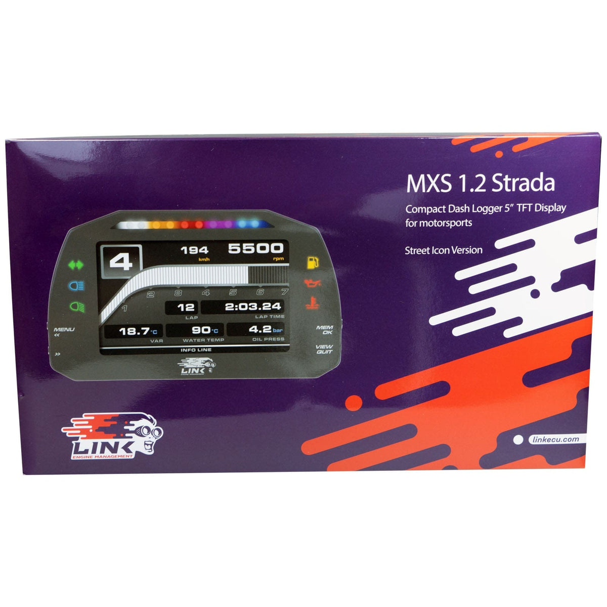 Link ECU Dashes & Data Loggers LINK MXS Strada 5" Dash - Street Edition Link ECU AIM MXS 5" Dash - Strada Street Edition (100-0168) SR