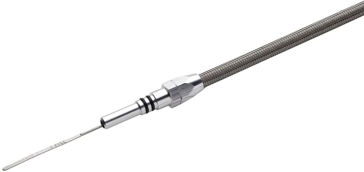 LOKAR Suit Ford 302 Crate Engine Only - Push Into Pan Lokar Braided Stainless Steel Flexible Engine Dipstick LK-ED-5013 SR