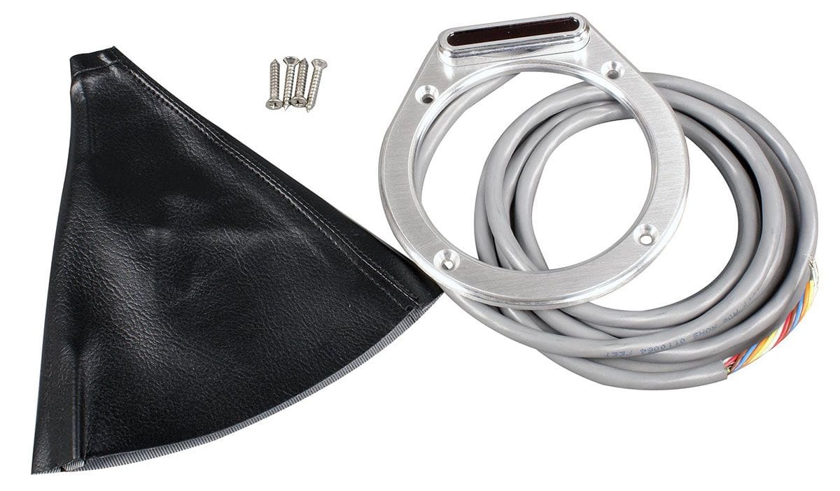 LOKAR Suit GM 700R4/4L60, includes Sensor Kit & Round Shifter Boot, 5-1/4" Lokar Horizontal LED Shift Indicator Boot Kit - Brushed Billet Aluminium LK-CINB-1749 SR