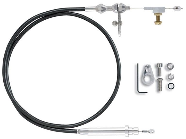 LOKAR Suit TH-350 Transmissions Lokar Hi-Tech Kick Down Kit Braided Stainless Steel Housing LK-KD-2350HT SR