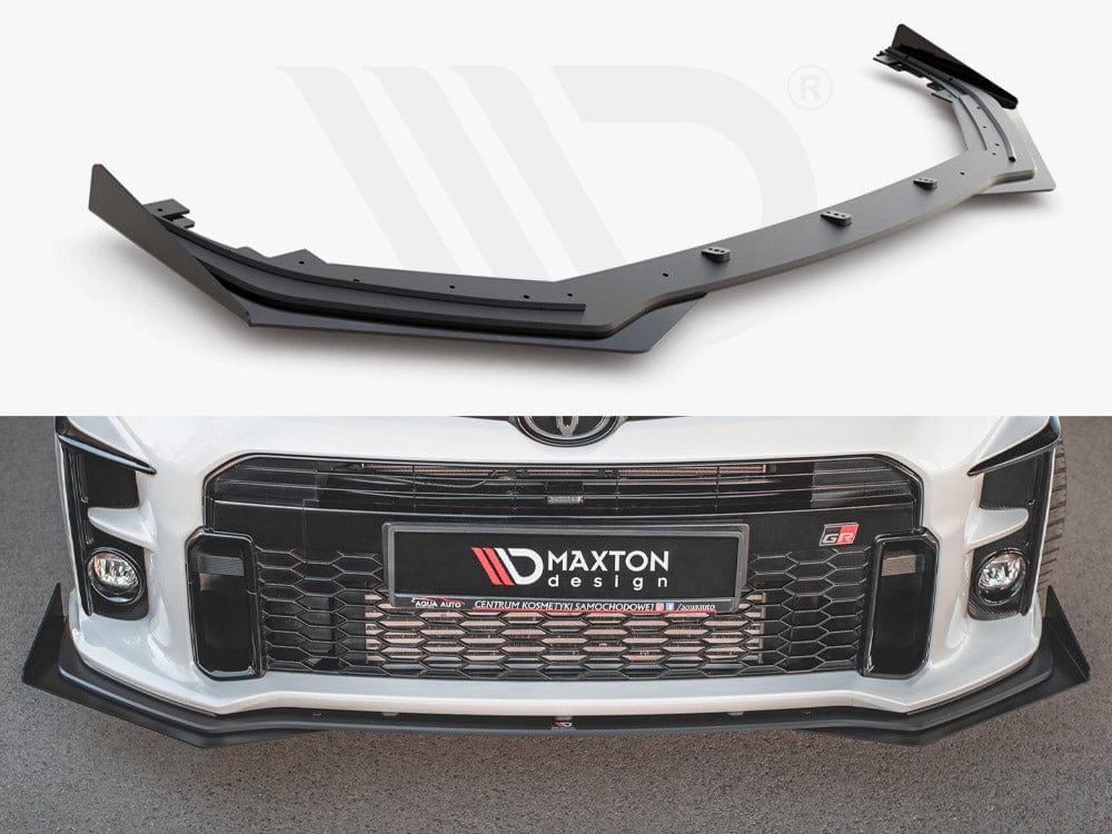 Maxton Design Black + Gloss Flaps Racing Durability Front Splitter + Flaps Toyota GR Yaris Mk4 2020- Maxton Design SR