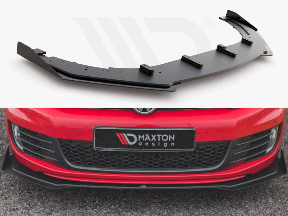 Maxton Design Black + Gloss Flaps Racing Durability Front Splitter V.3 + Flaps VW Golf GTI Mk6 2008-2012 Maxton Design SR
