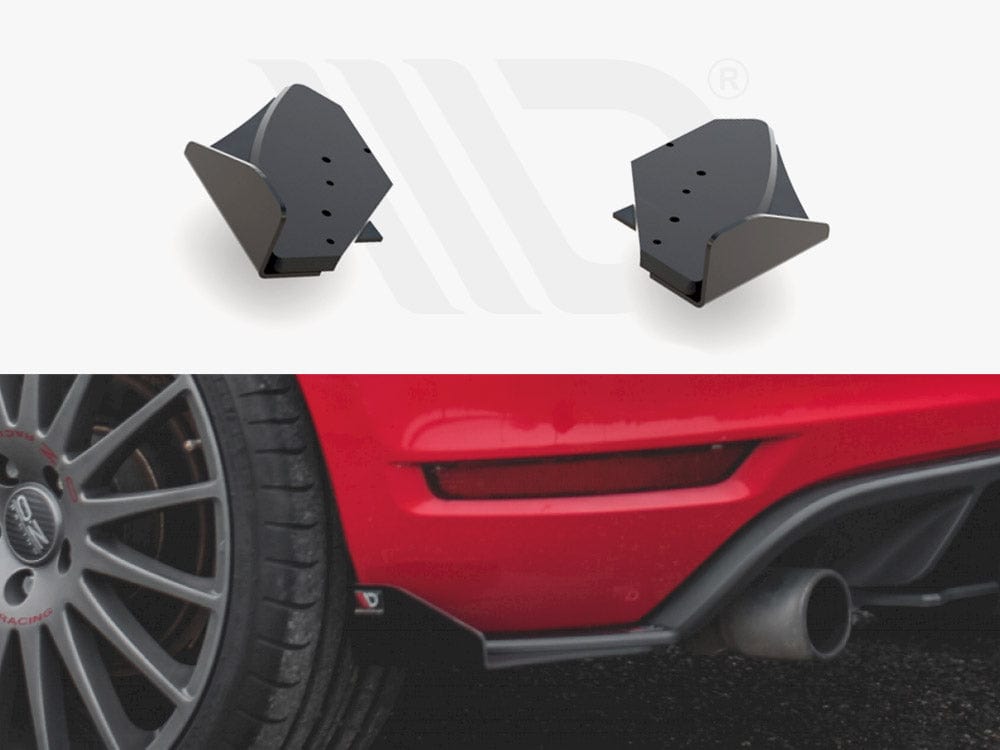 Maxton Design Black + Gloss Flaps Racing Durability Rear Side Splitters (+flaps) VW Golf GTI MK6 2008-2012 Maxton Design SR