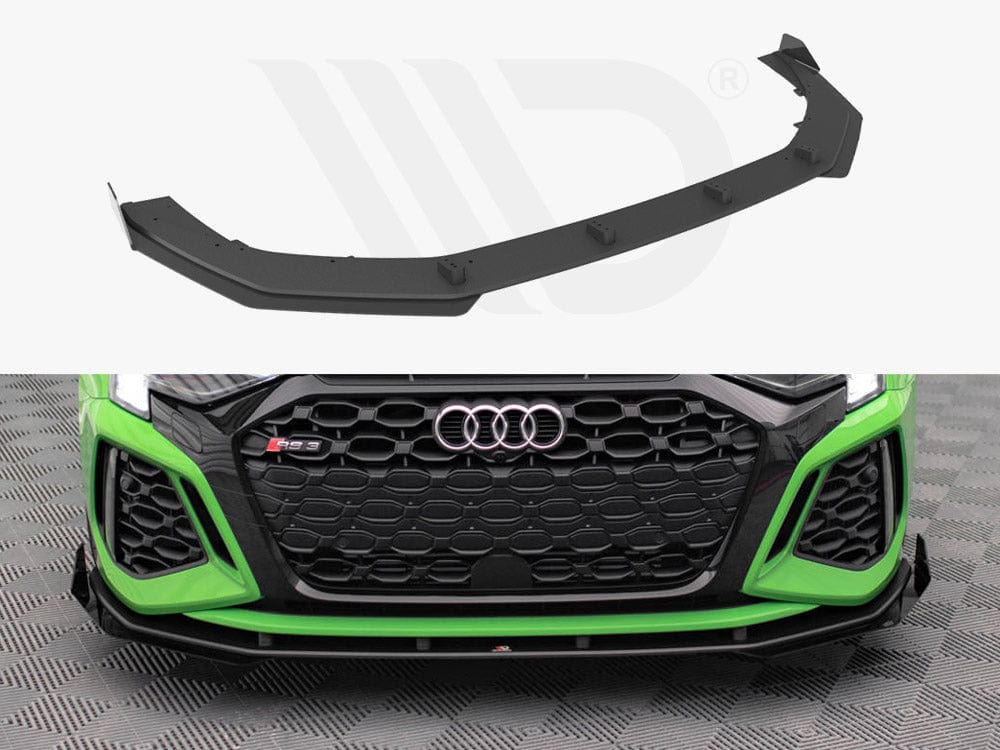Maxton Design Black + Gloss Flaps Street PRO Front Splitter V.1 + Flaps Audi RS3 8Y 2020- Maxton Design SR
