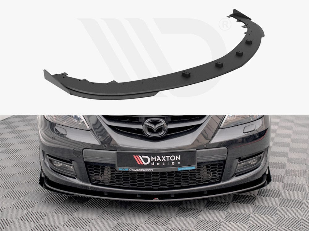 Maxton Design Black + Gloss Flaps Street PRO Front Splitter V.1 (+flaps) Mazda 3 MPS MK1 2006-2008 Maxton Design SR