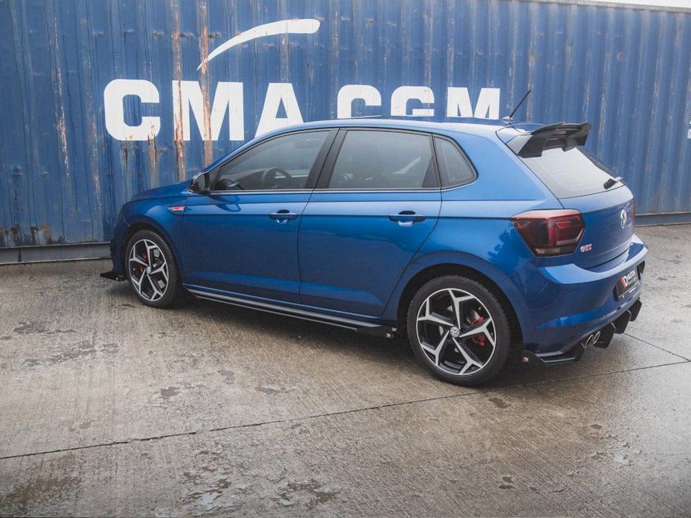 Maxton Design Black-Red + Gloss Flaps Side Skirts Diffusers (+flaps) VW Polo GTI MK6 2017-2021 Maxton Design SR