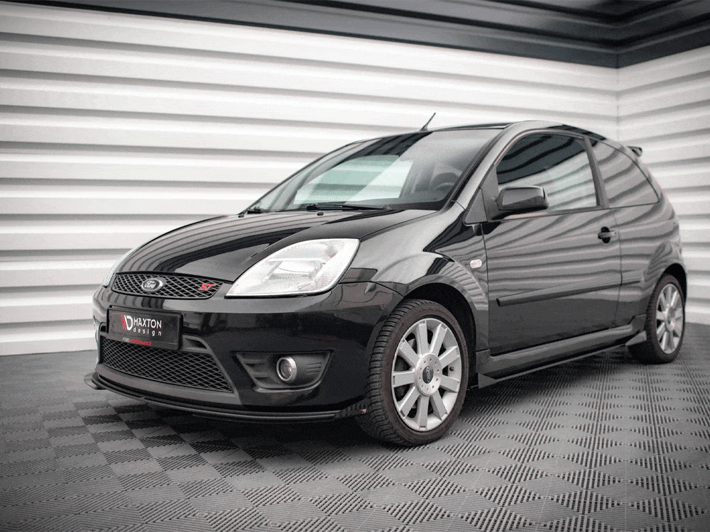 Maxton Design Black-Red + Gloss Flaps Street PRO Side Skirts Diffusers + Flaps Ford Fiesta ST Mk6 Maxton Design SR