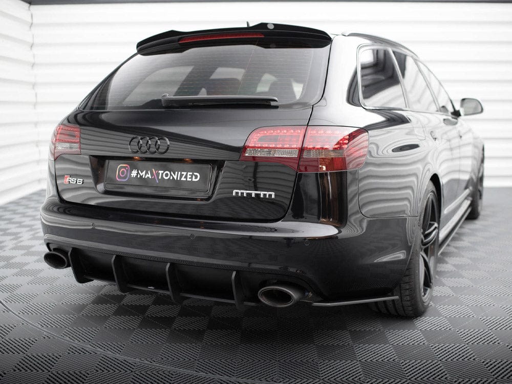 Maxton Design Black-Red Street PRO Rear Diffuser Audi RS6 Avant C6 Maxton Design SR