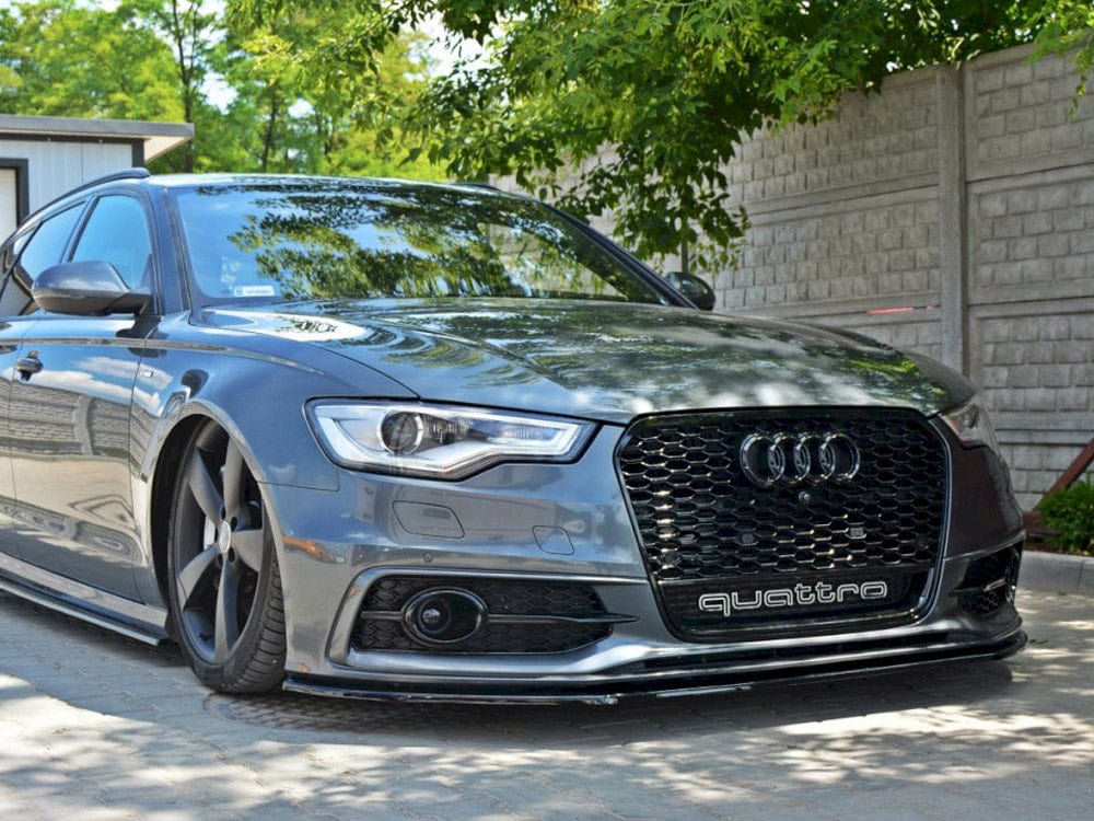 Maxton Design Carbon Look / Yellow Front Splitter V.1 Audi S6 / A6 C7 S-line 2011-2014 Maxton Design SR