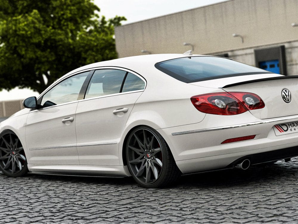 Maxton Design Carbon Look / Yellow Side Skirts Diffusers VW Passat CC R36 Rline (Preface) Maxton Design SR