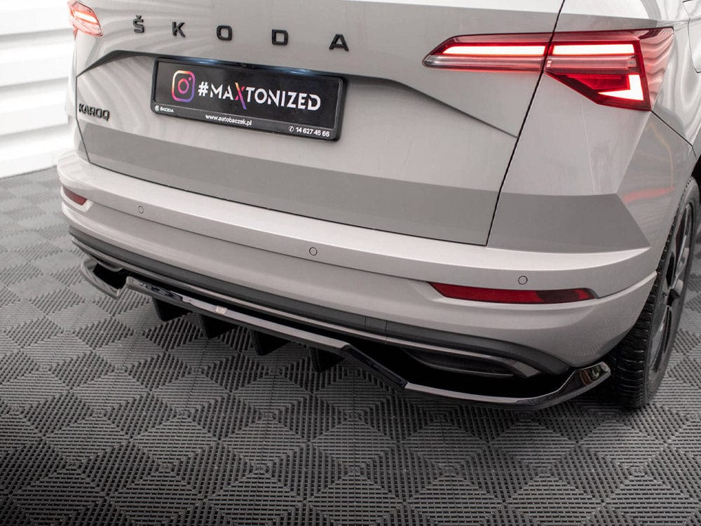 Maxton Design Central Rear Splitter (Vertical Bars) Skoda Karoq Sportline Mk1 Facelift Maxton Design SR