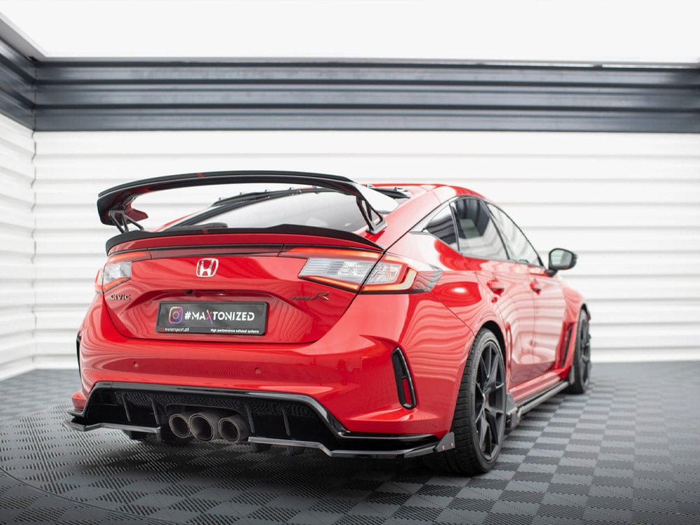 Maxton Design Central Rear Splitter (Vertical Bars) V.1 + Flaps Honda Civic Type-R Mk 11 Maxton Design SR