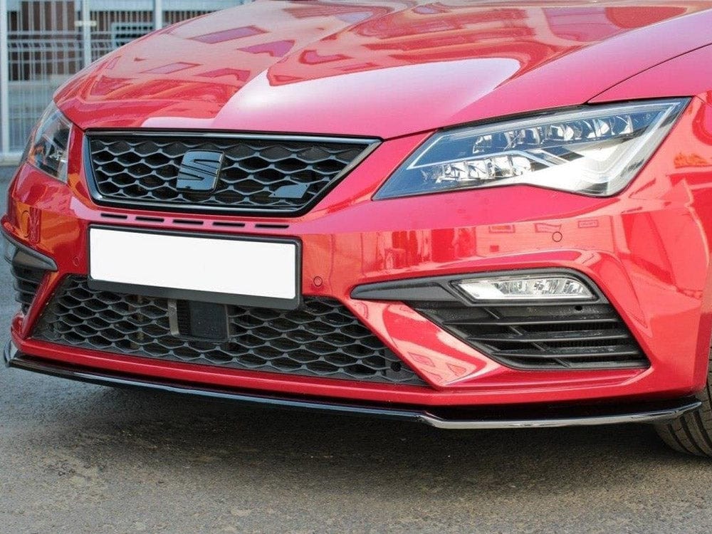 Maxton Design Gloss Black Front Splitter V.2 Seat Leon MK 3.5 Cupra/fr 2017-2019 Maxton Design SR