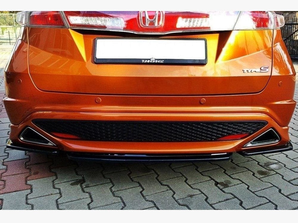 Maxton Design Gloss Black / No Central Rear Splitter Honda Civic VIII Type S/R (Without Vertical Bars) Maxton Design SR