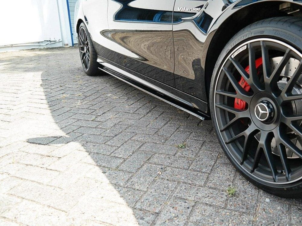 Maxton Design Gloss Black / No Side Skirts Splitters Mercedes C-class S205 63 AMG Estate 2015-2018 Maxton Design SR