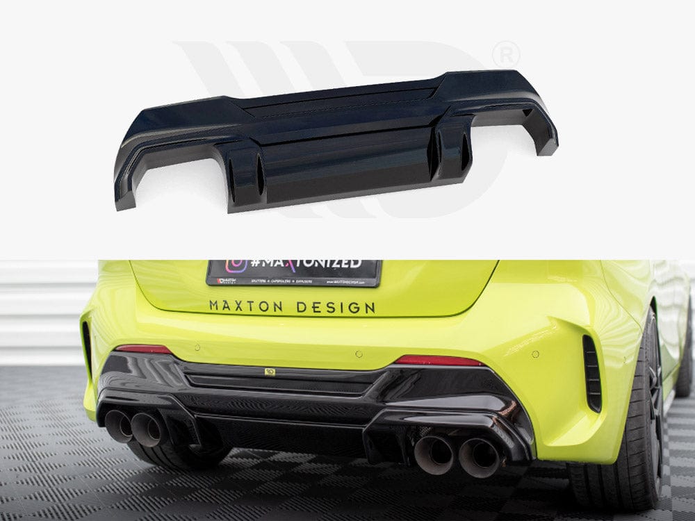 Maxton Design Gloss Black / Polished Trims Rear Valance V.2 + Milltek Sport Exhaust BMW 1 F40 M-Pack / M135i Maxton Design SR