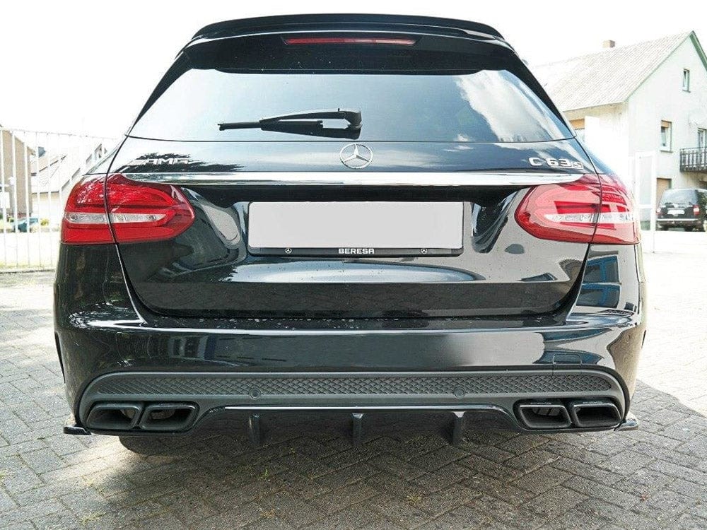 Maxton Design Gloss Black Rear Valance Mercedes C-class S205 63 AMG Estate 2015-2018 Maxton Design SR