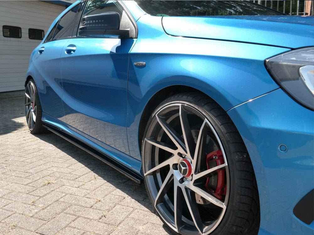 Maxton Design Gloss Black Side Skirts Splitters Mercedes A-class W176 Amg-line Pre-facelift 2013-2015 Maxton Design SR