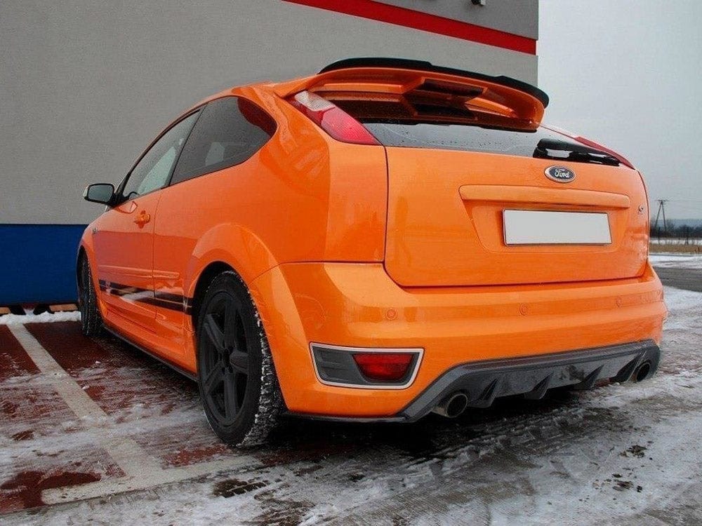 Maxton Design Gloss Black / White Rear Side Splitters Ford Focus MK2 ST Preface Model Fits With Rear Valance Maxton Design SR