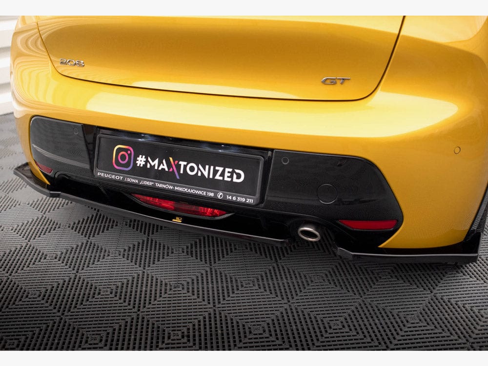 Maxton Design Gloss Black / White Rear Side Splitters Peugeot 208 GT Mk2 Maxton Design SR