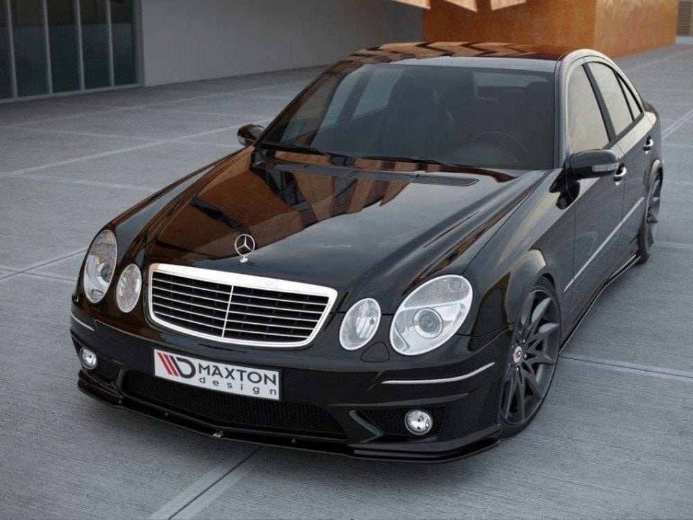 Maxton Design Gloss Black / Yellow Front Splitter Mercedes E W211 AMG Facelift Maxton Design SR