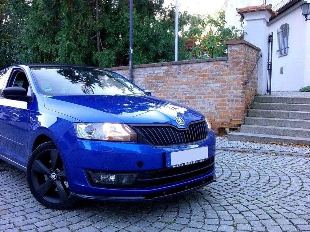 Maxton Design Gloss Black / Yellow Front Splitter Skoda Rapid Maxton Design SR
