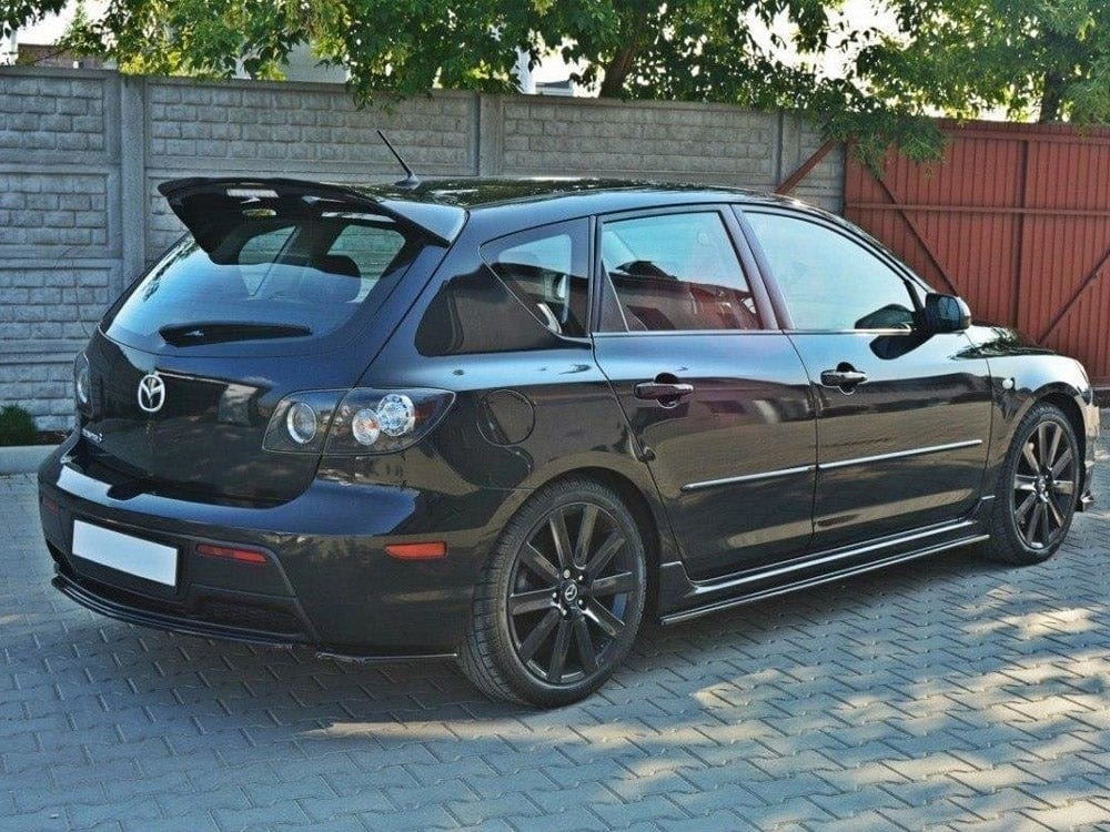 Maxton Design Gloss Black / Yellow Rear Side Splitters Mazda 3 MPS MK1 (Preface) Maxton Design SR
