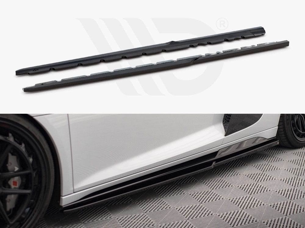 Maxton Design Gloss Black / Yellow Side Skirts Diffusers V.2 Audi R8 Mk2 Facelift Maxton Design SR