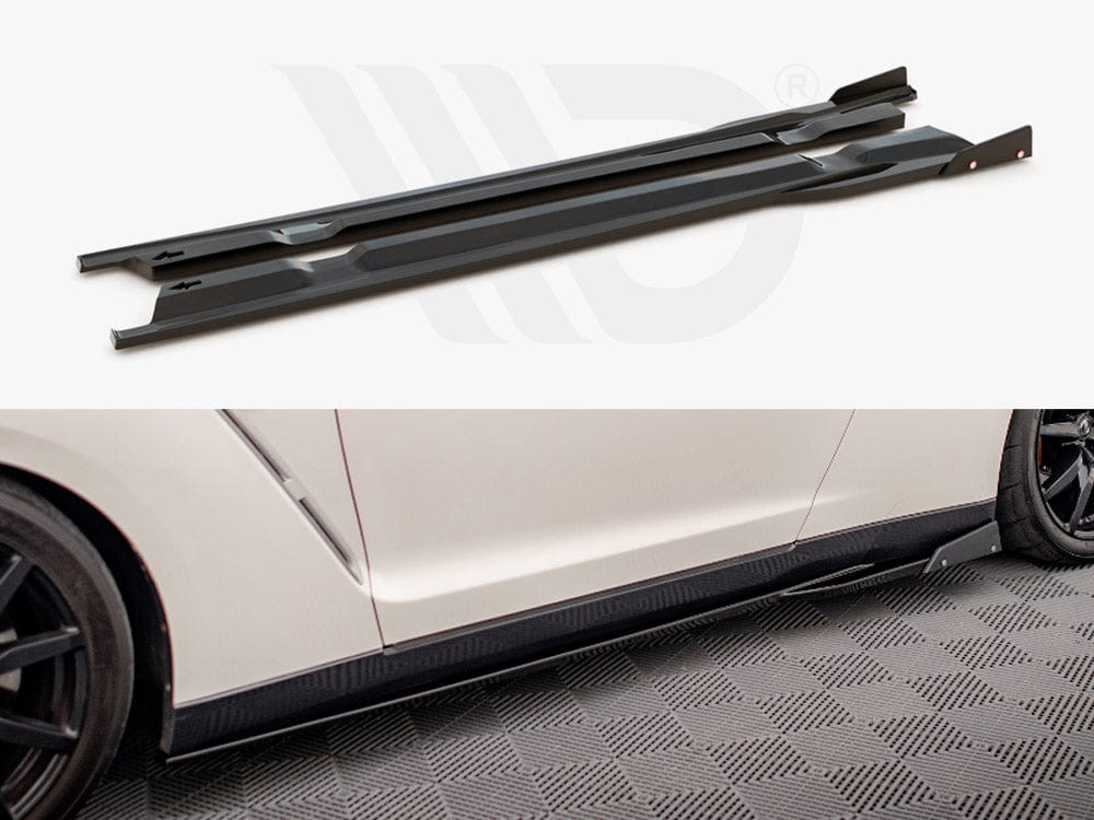 Maxton Design Side Skirts Diffusers + Flaps Nissan GTR R35 Facelift Maxton Design SR