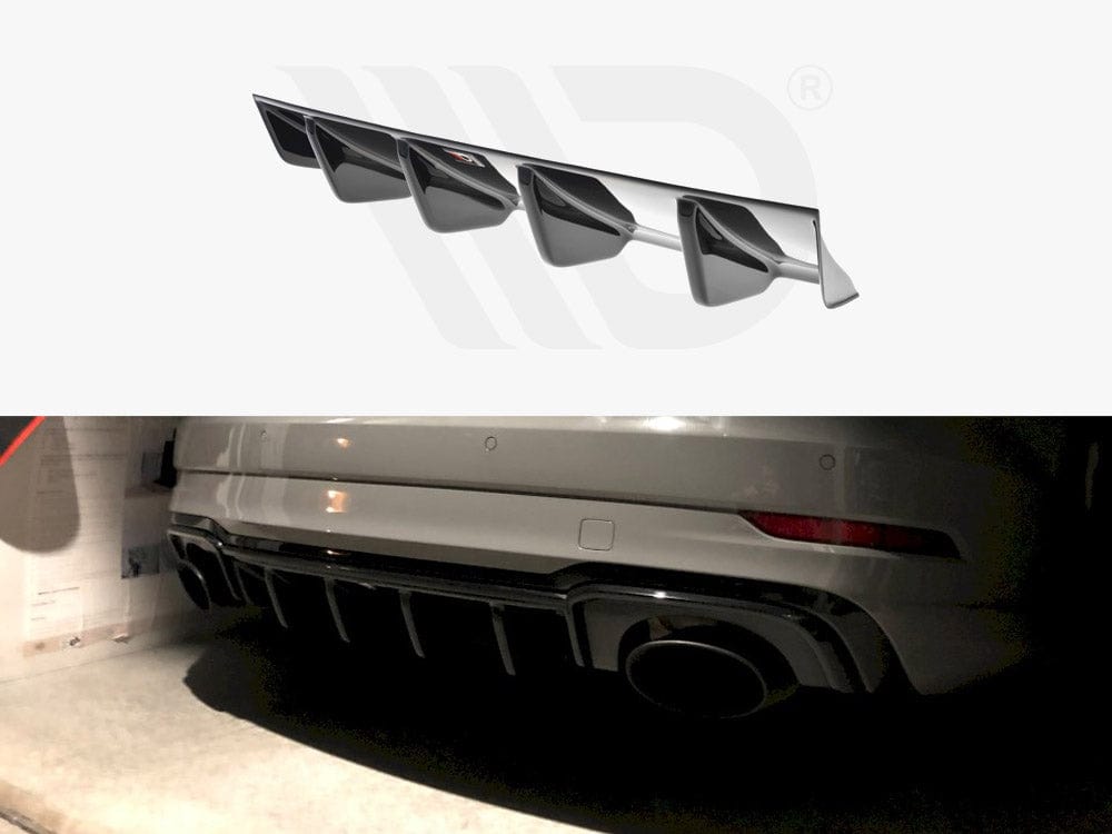 Maxton Design Textured Rear Diffuser Audi RS3 8V Facelift Sedan 2017-2020 Maxton Design SR