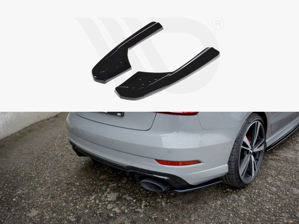 Maxton Design Textured Rear Side Splitters Audi RS3 8V Facelift Sedan 2017-2020 Maxton Design SR