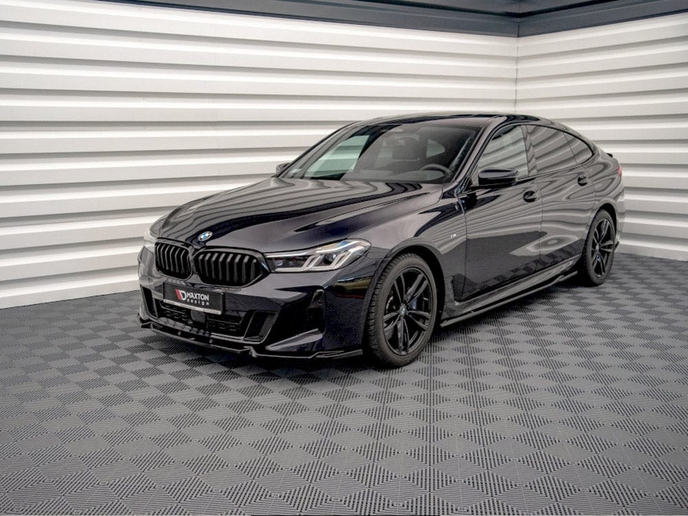 Maxton Design Textured / White Front Splitter Bmw 6 GT M-pack G32 Facelift 2020- Maxton Design SR