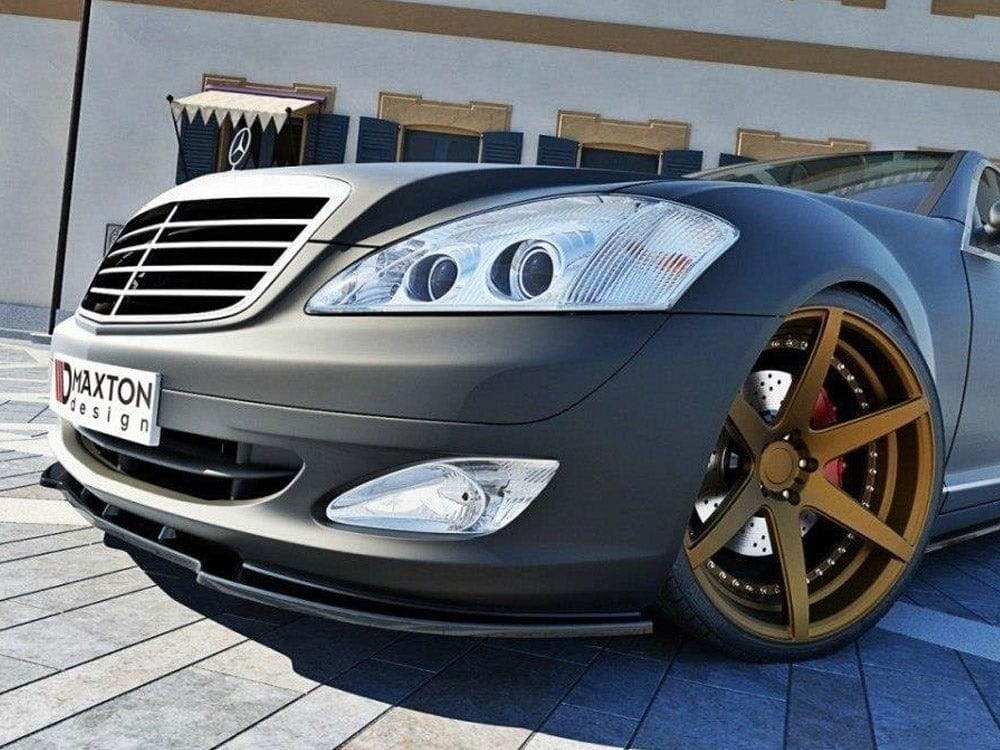 Maxton Design Textured / Yellow Front Splitter Mercedes S-class W221 Maxton Design SR