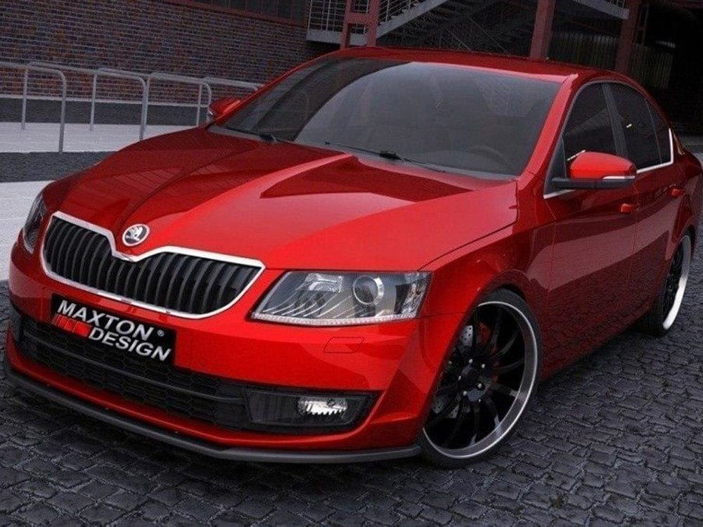 Maxton Design Textured / Yellow Front Splitter Skoda Octavia III Maxton Design SR