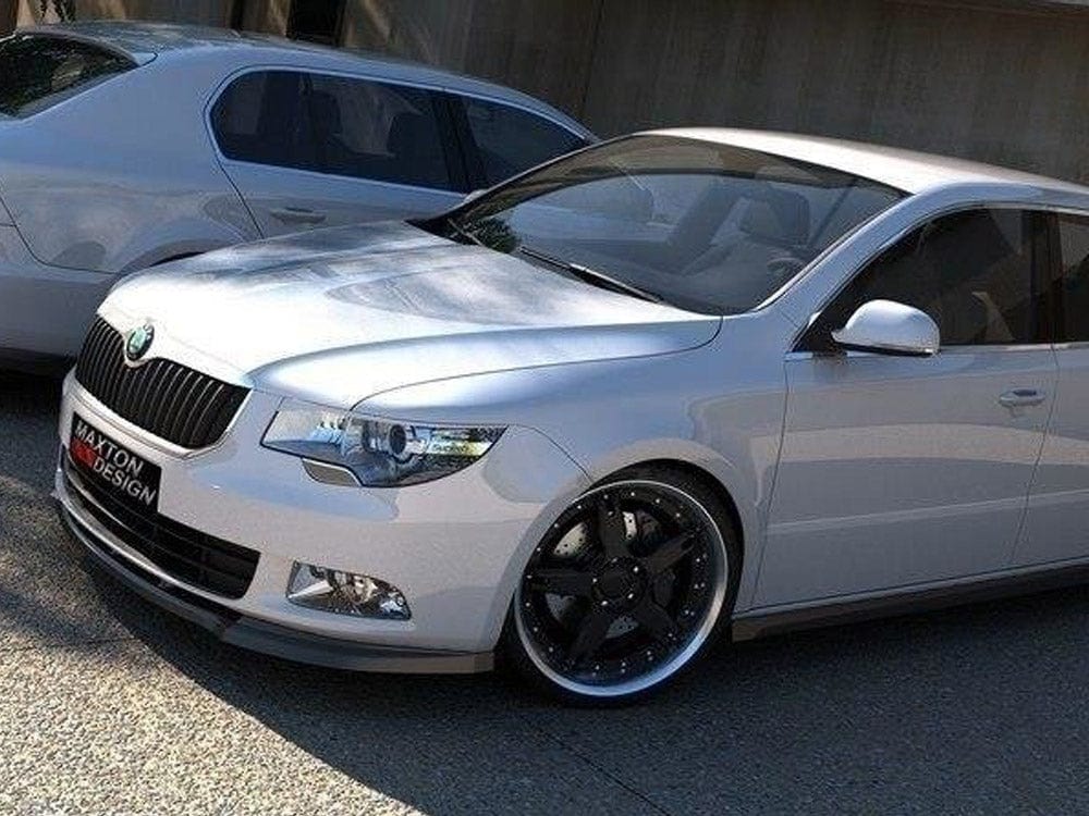 Maxton Design Textured / Yellow Front Splitter Skoda Superb II Maxton Design SR