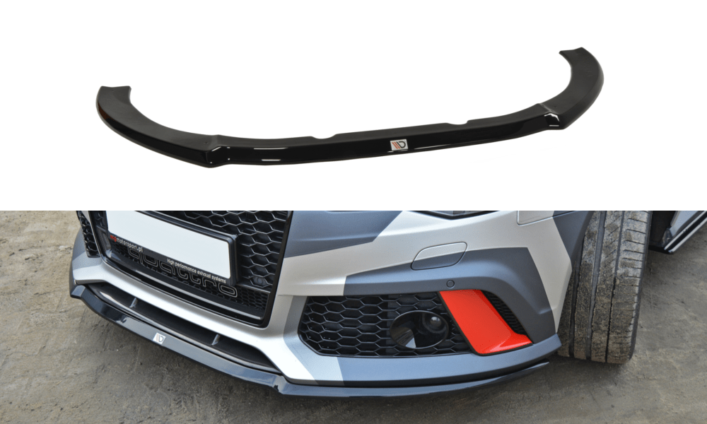 Maxton Design Textured / Yellow Front Splitter V.2 Audi RS6 C7 2013-UP Maxton Design SR