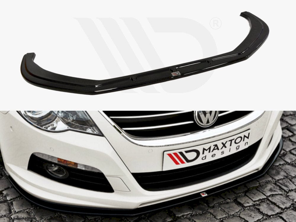 Maxton Design Textured / Yellow Front Splitter VW Passat CC R36 Rline (Preface) Maxton Design SR