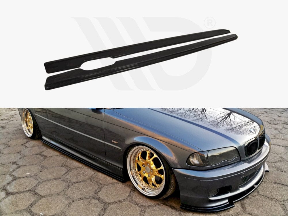 Maxton Design Textured / Yellow Side Skirts Diffusers Bmw 3 E46 Mpack Coupe Maxton Design SR