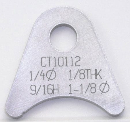 MEZIERE Suit 1-1/8" Tube With 1/4" Hole (Qty: 20) Meziere Weld-On Flat Tab 4130 Steel MZCT10112B SR
