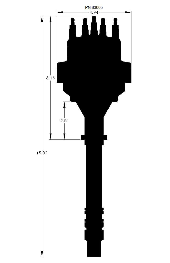 MSD Chev Small/Big Block, Magnetic Pickup, Vacuum Advance, High Output Mo MSD Pro-Billet Ready-To-Run Distributor - Black Cap MSD83605 SR