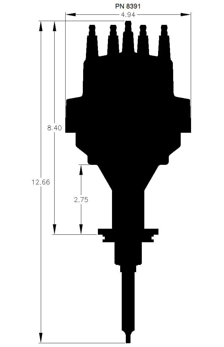 MSD Chrysler 331-354 Hemi, Magnetic Pickup, Vacuum Advance, High Output M MSD Pro-Billet Ready-To-Run Distributor MSD8391 SR